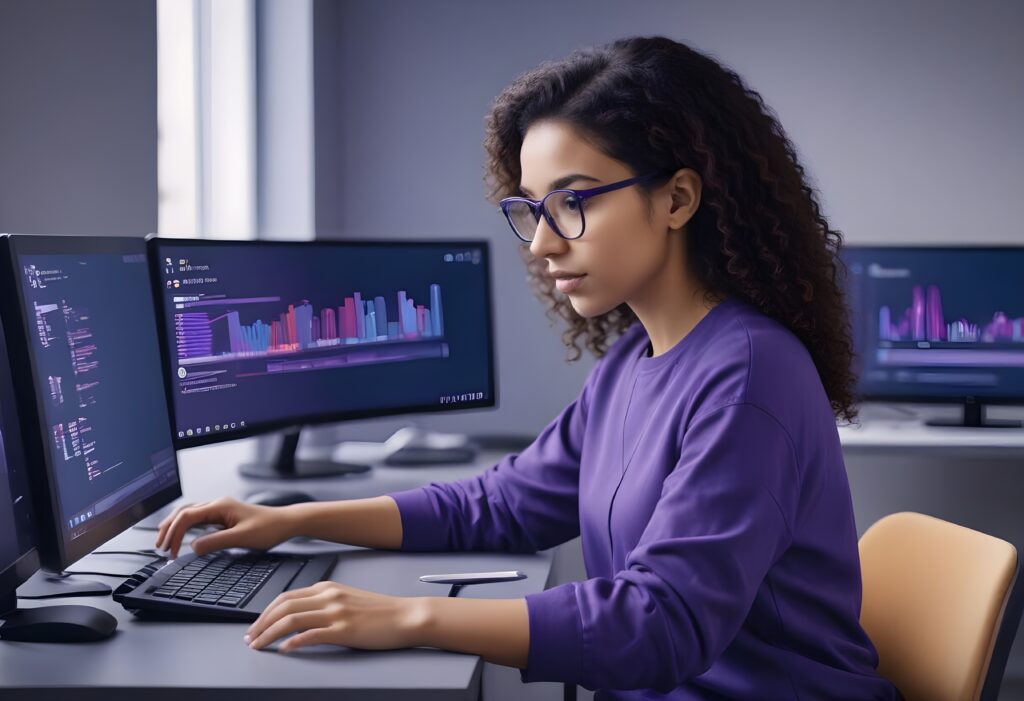 pikaso_texttoimage_panoramic-view-Blue-and-purple-LowCode-Development microsoft applied skills